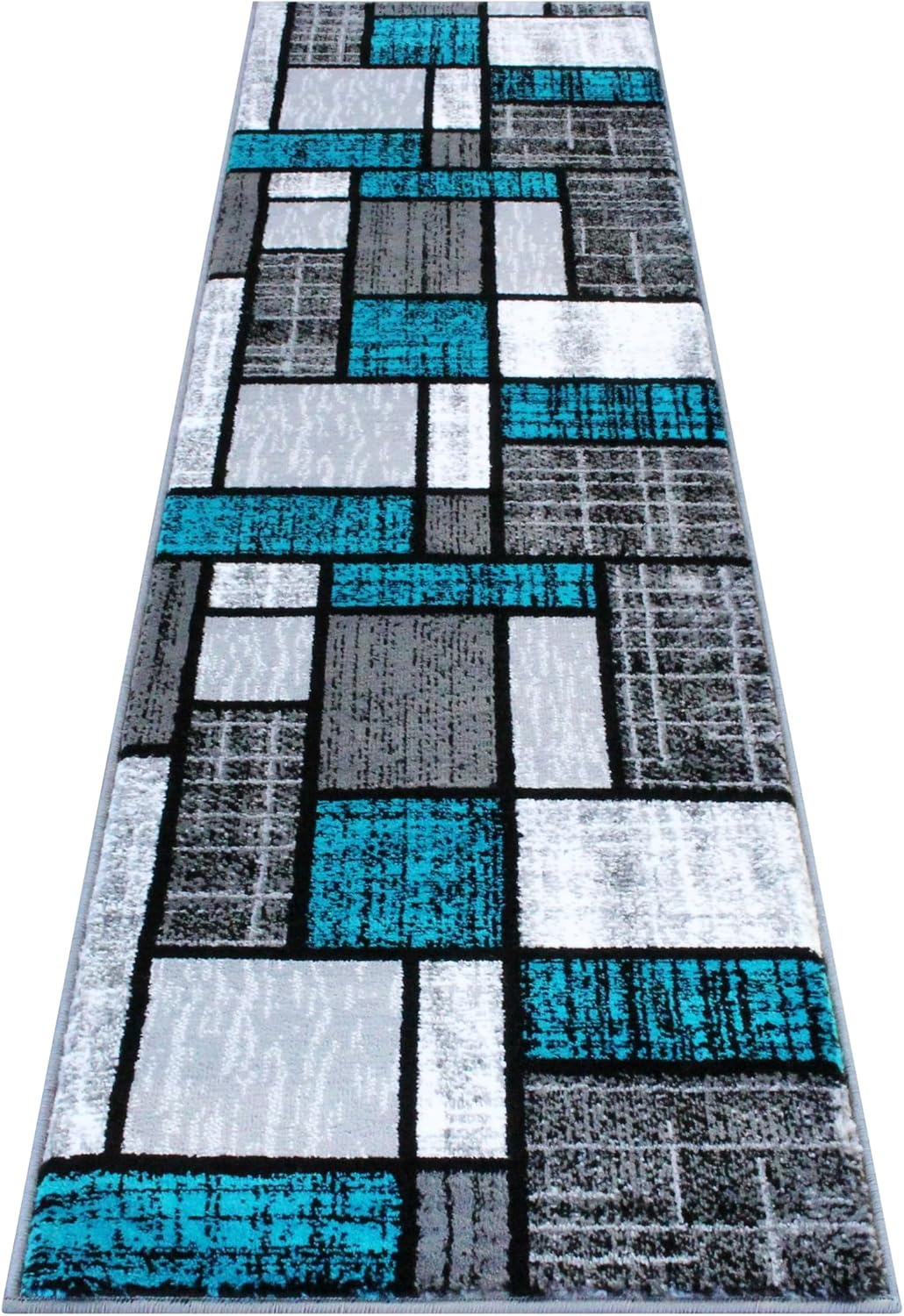 image:imageFlash Furniture Raven Collection Olefin Area Rug Turquoise Color Bricked Pattern 2 x 7 Jute Backing Entryway Living Room Bedroom2 x 74 Rectangular