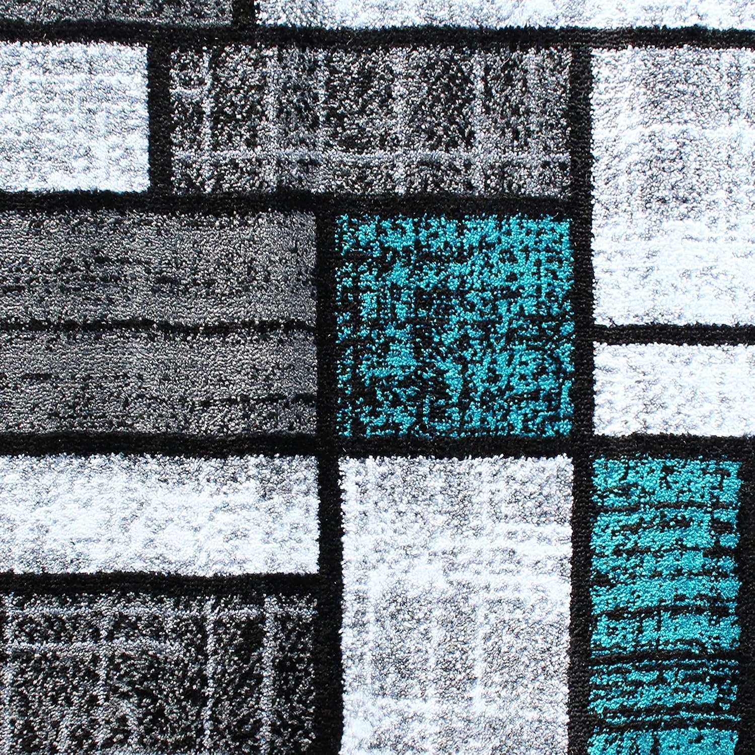 image:imageFlash Furniture Raven Collection Olefin Area Rug Turquoise Color Bricked Pattern 2 x 7 Jute Backing Entryway Living Room Bedroom25 x 11 Rectangular