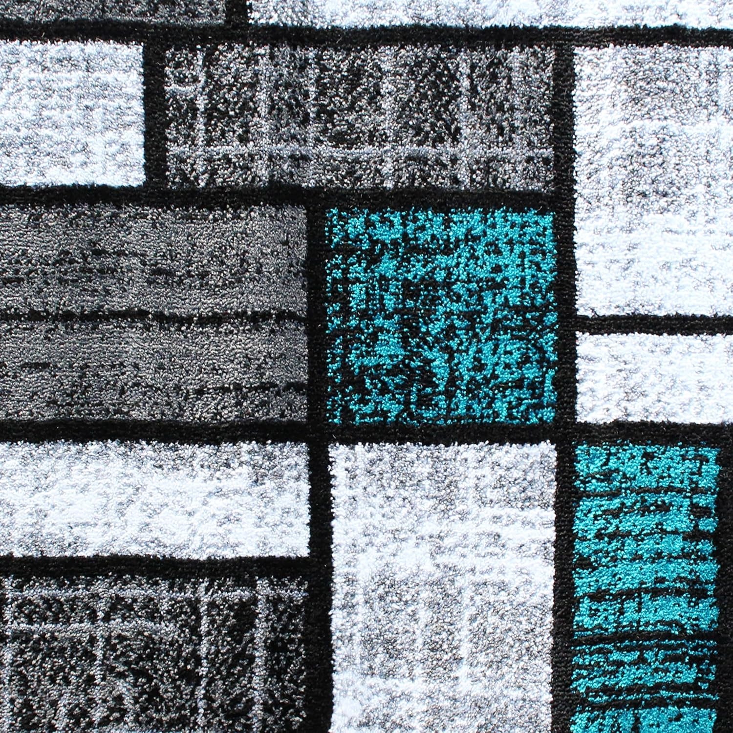 image:imageFlash Furniture Raven Collection Olefin Area Rug Turquoise Color Bricked Pattern 2 x 7 Jute Backing Entryway Living Room Bedroom25 x 11 Rectangular