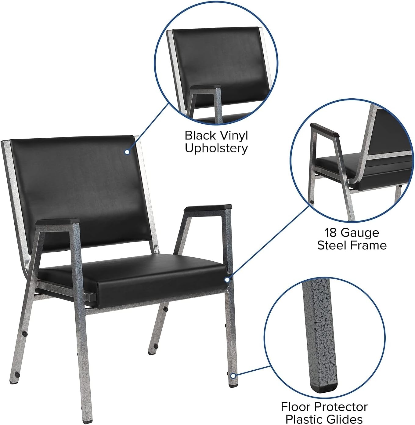 image:imageFlash Furniture Vinyl Bariatric Medical Chair Black XU604436701BKVY