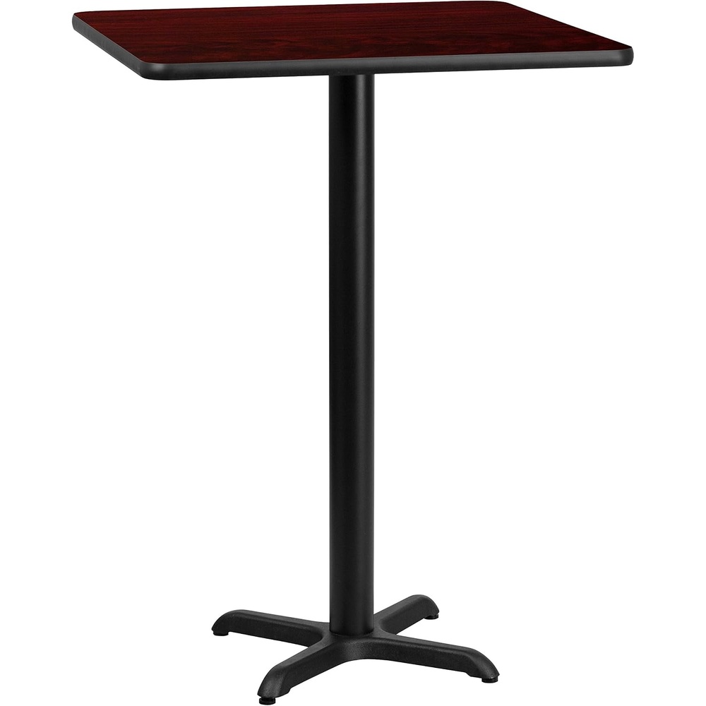 image:imageFlash Furniture 24 Square Mahogany Laminate Table Top with 22 x 22 Bar Height Table BaseMahogany