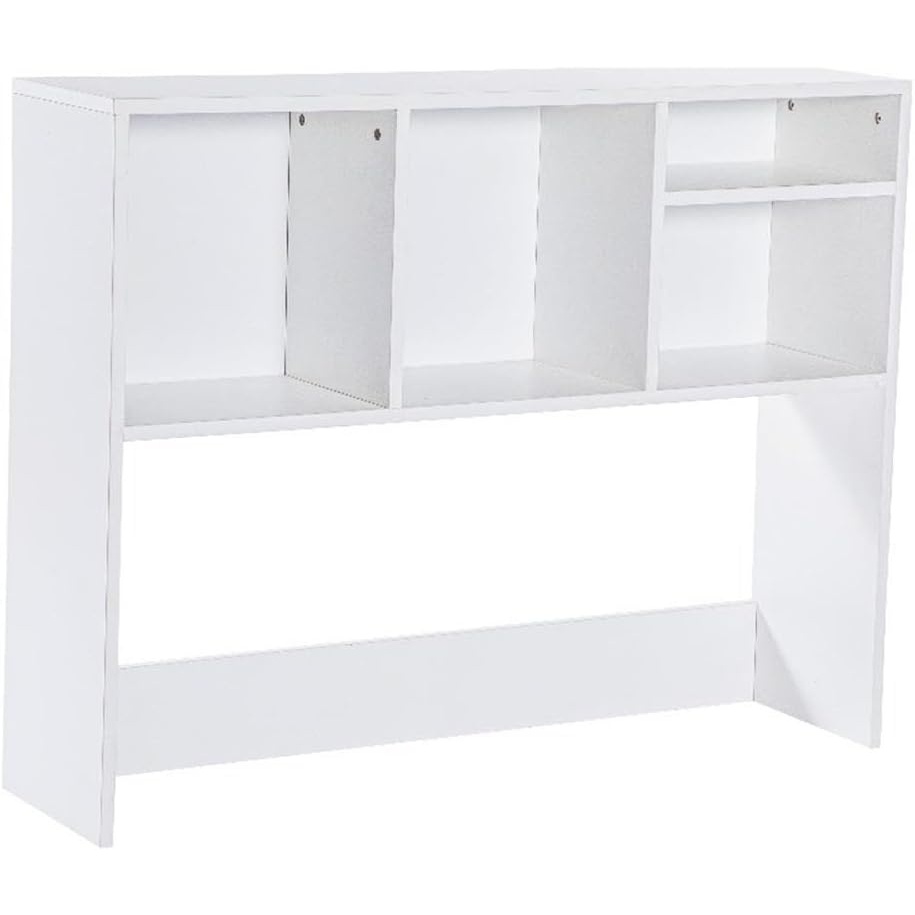 image:imageFlash Furniture Lotus Desktop Bookshelf Organizer Space Saving Bookshelf for Desktop with Multiple Cubby Spaces Engineered Wood 37 W BlackWhite