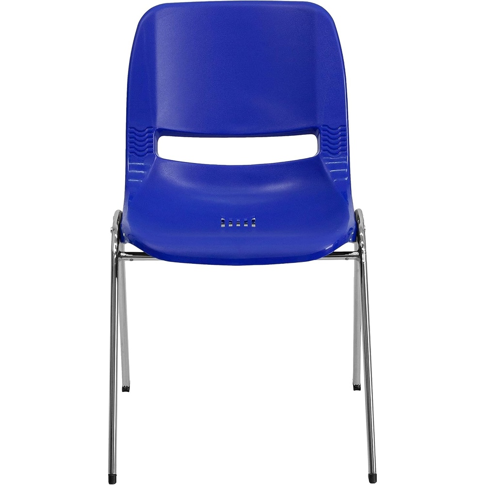 image:imageFlash Furniture Orange Ergonomic Shell Chair with Left Handed FlipUp Tablet ArmNavy PlasticChrome Frame
